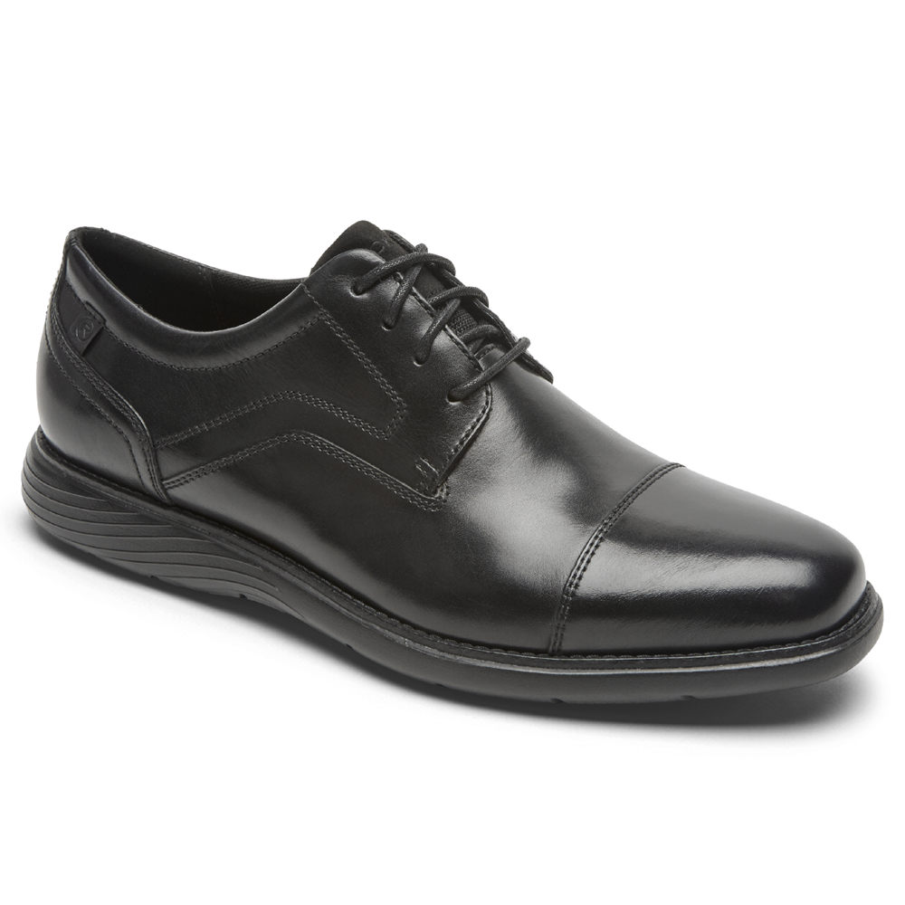 Rockport Singapore Mens Oxfords - Garett Cap Toe Black - SW8674350